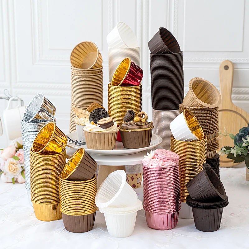 

30/50PCS Muffin Cupcake Liners Cake Wrappers Multiple Styles Baking Cup Tray Box Cake Cupcake Pastry Tools Party Supplies