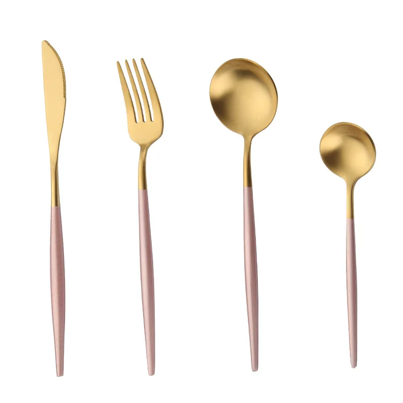 304 stainless steel cutlery tableware set table knife fork coffee spoon for kitchen home dinner appliance dinnerware set free global shipping