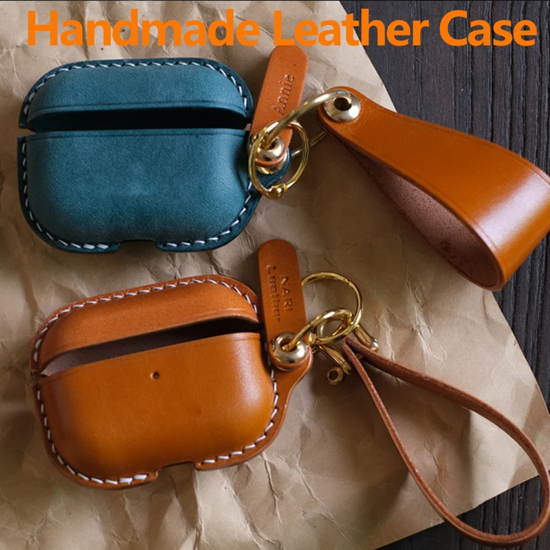 

Genuine Leather For AirPods Pro Case Luxury Real Leather Custom Made Handmade Cover for AirPods 3 2 1 Bluetooth Earphone Cases