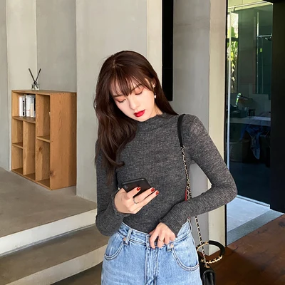 

Jacket women's loose long-sleeved blouse all-match autumn and winter thickening outer wear casual pullover V-neck gray