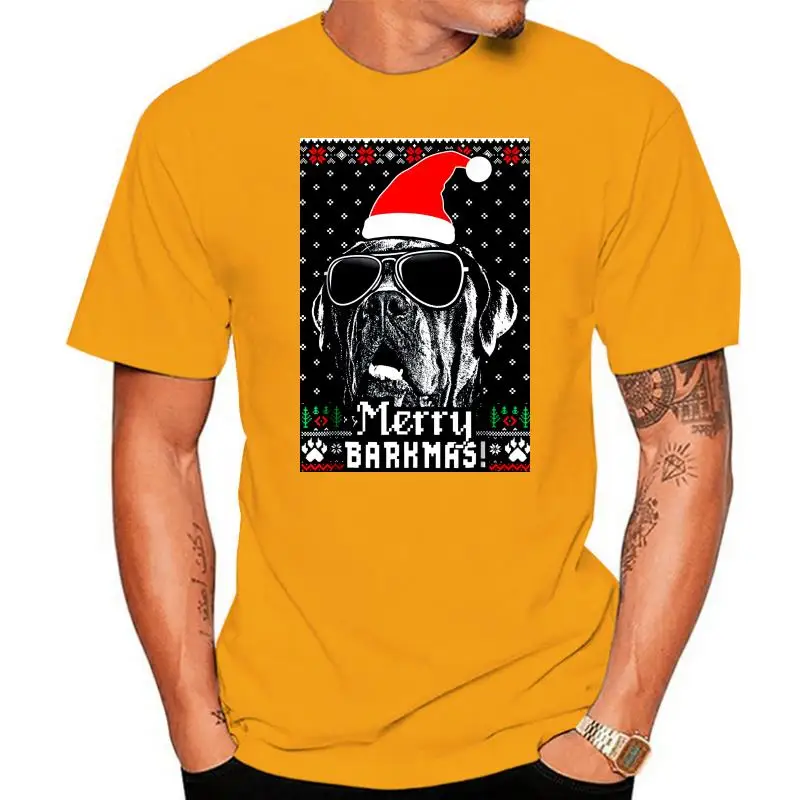 

Рубашка для рождественского подарка Cane enco Merry Barkmas-Мужская футболка-черная