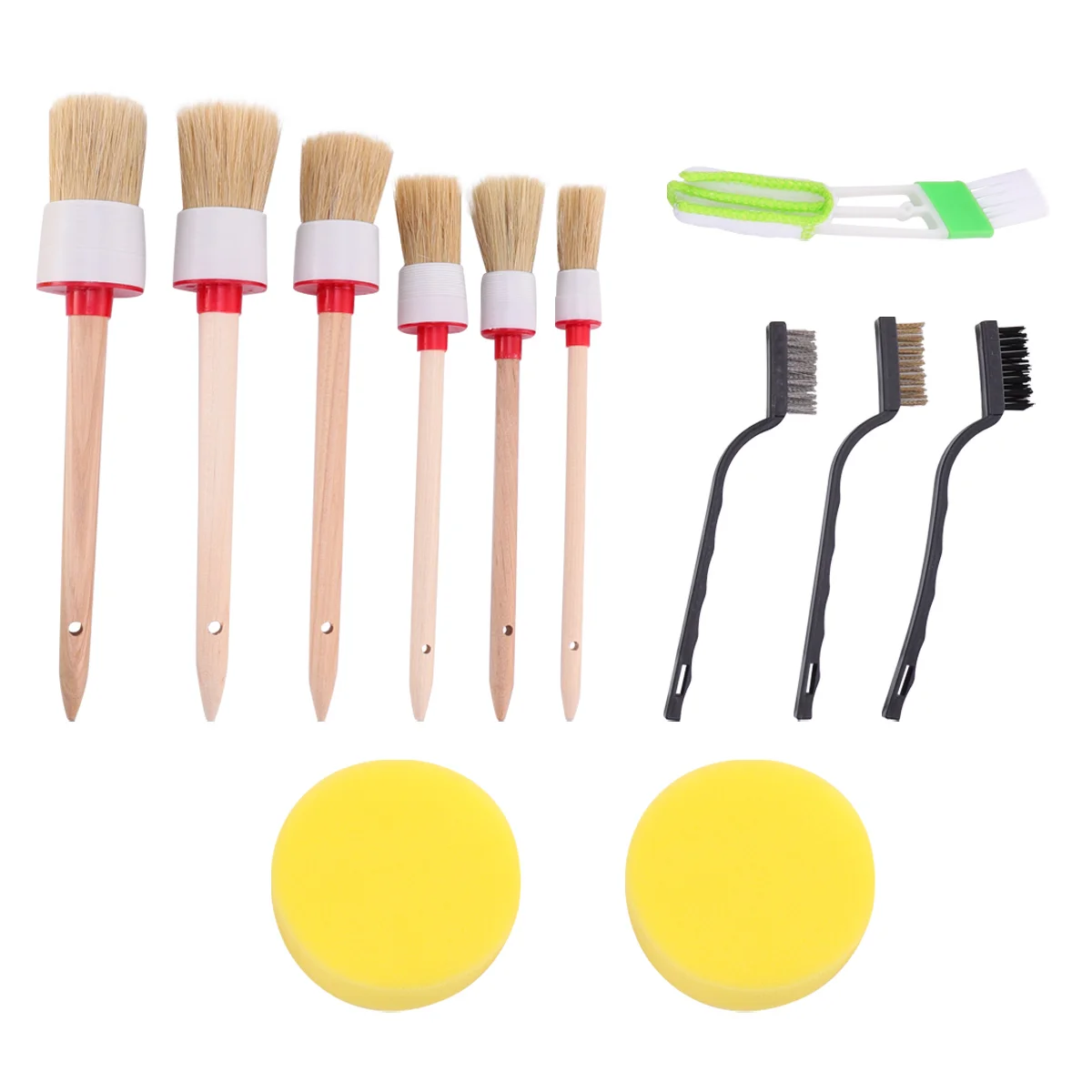 

12 Pcs/1 Set Car Air Vent Cleaning Brush Round Vehicle Washing Brush Detail Gap Brush Tool for Car