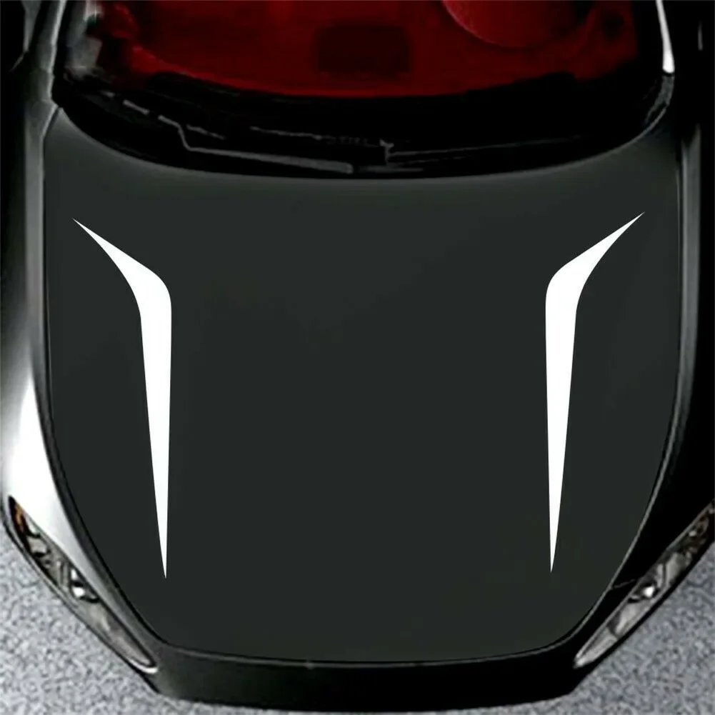 

2 шт. наклейки на капот автомобиля, наклейки в полоску на капот, сделай сам, декор капота, аксессуары для BMW Honda Toyota, автомобильные наклейки и наклейки