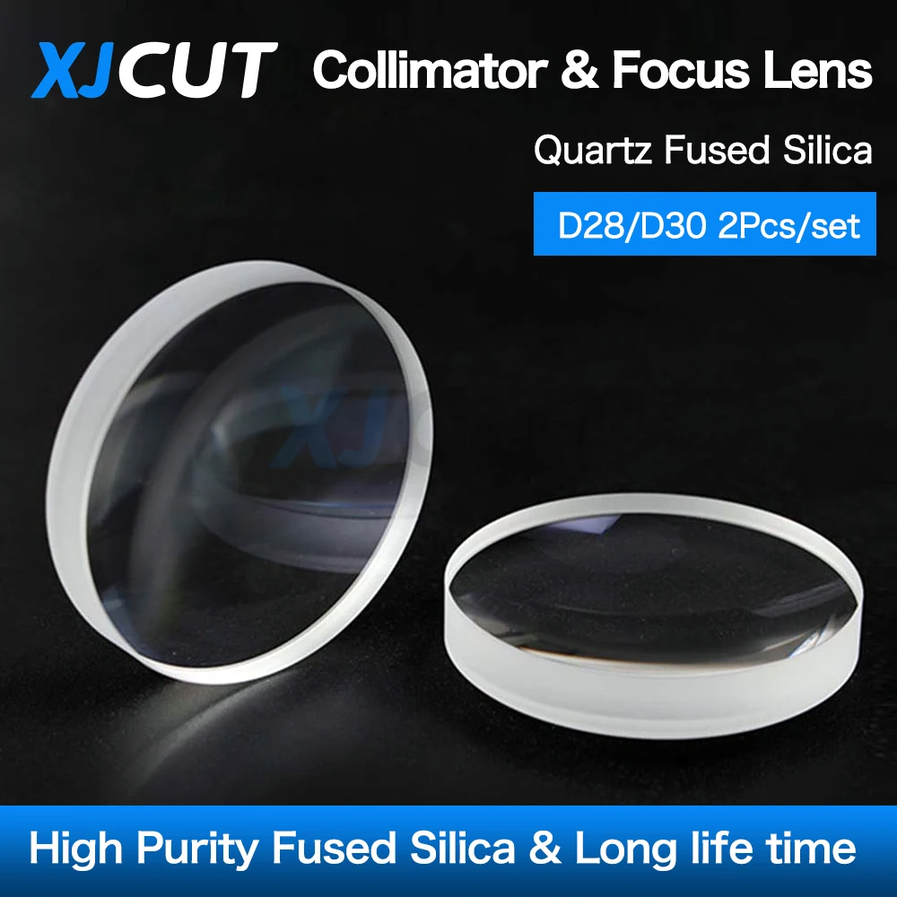 

Spherical Focusing Lens D28 D30 F75/100/125/150/155/200mm 2Pcs Quartz Fused Silica for Raytools WSX High Energy Fiber Laser