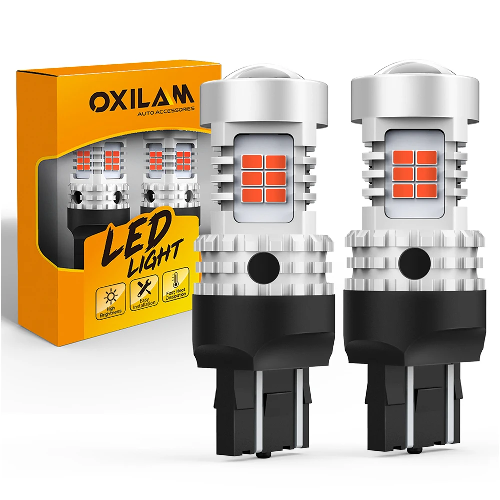 

OXILAM 2 шт. 7440 Светодиодная лампа указателя поворота 5 Вт автомобильная лампа T20 стоп-светодиодный Светодиодный 7443 W21/5 Вт светильник свет DRL W21W б...