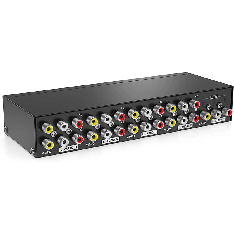 2/4/8 Way AV RCA переключатель 8 в 1 сигнальный композитный видео L/R аудио селектор для STB