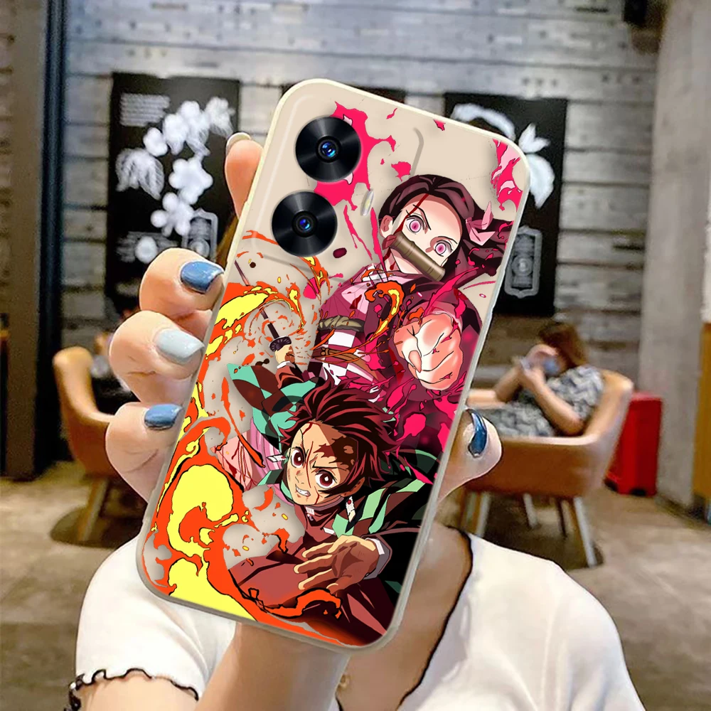 Чехол для телефона D-Demon S-Slayer T-Tanjiro Nezuko Realme C65 C63 C53 C35 C55 C33 C30 C21Y C20 C12 C11 GT 2 XT NARAO 20 30 50