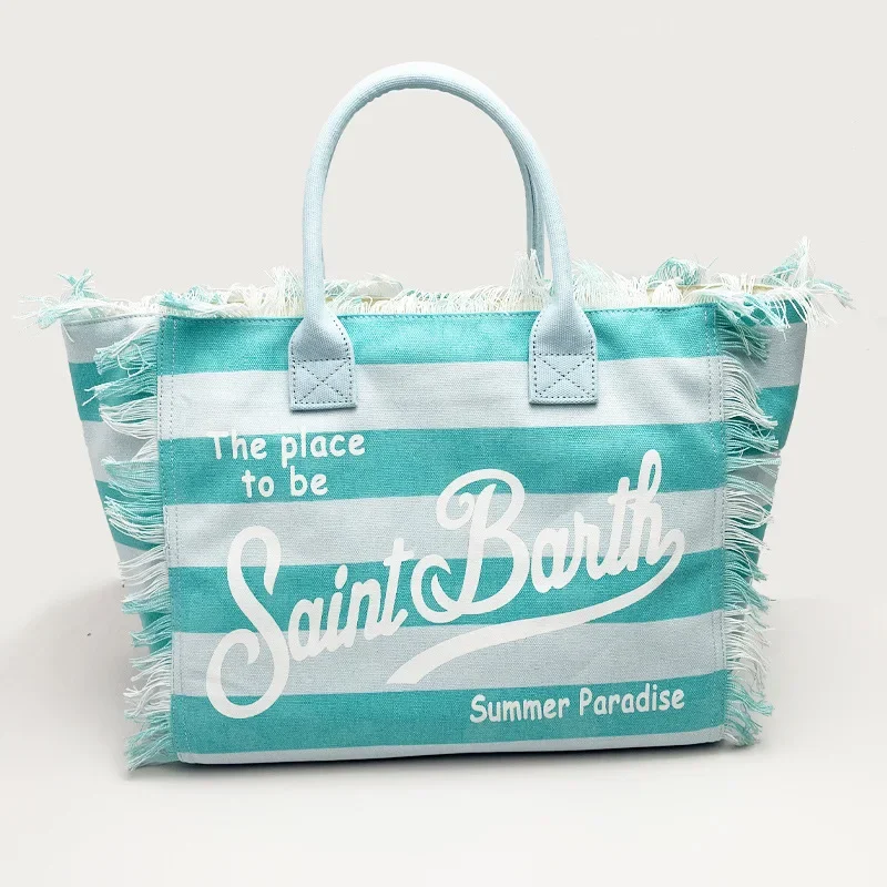 SAINT BARTH новая женская большая вместительная сумка для отдыха и туризма в полоску
