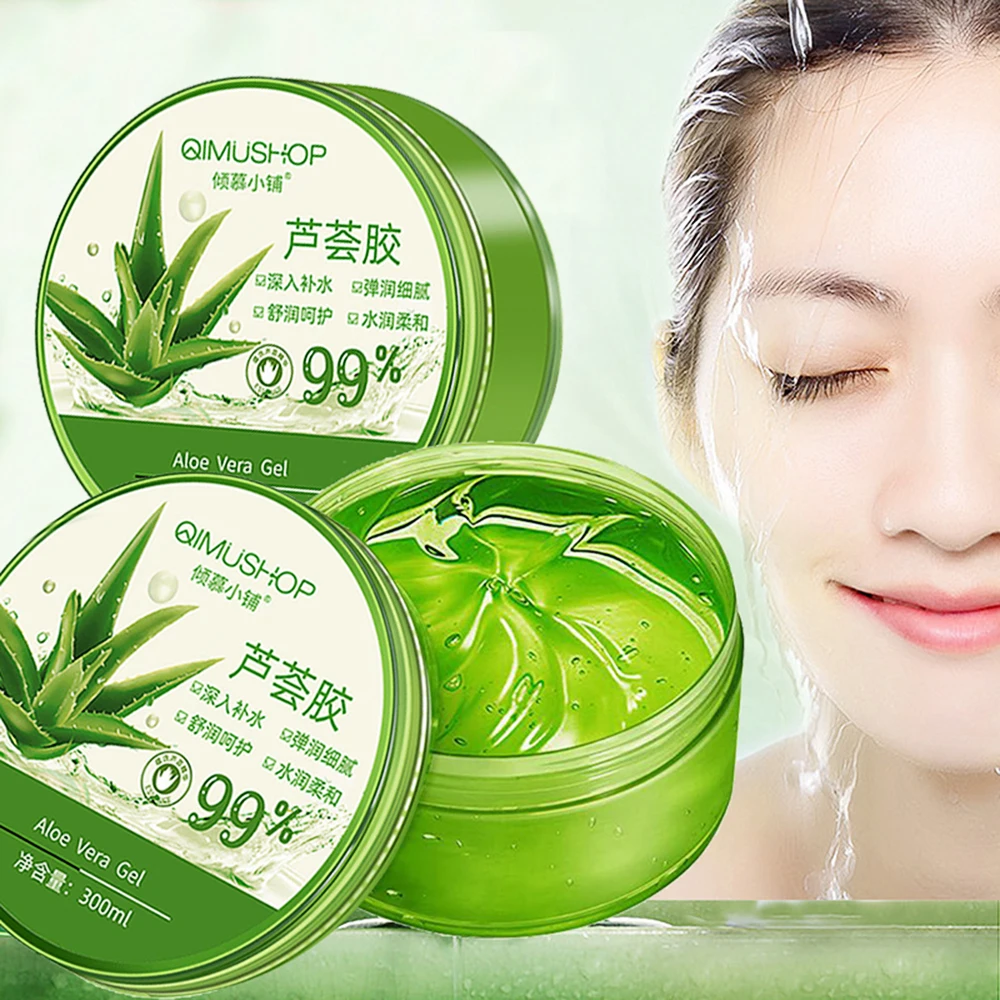 

Aloe Vera Gel Moisturizing Cream Leave-in Mask After Sun Repair Soothing Acne Body Hydration Brighten Skin Care Products 300g