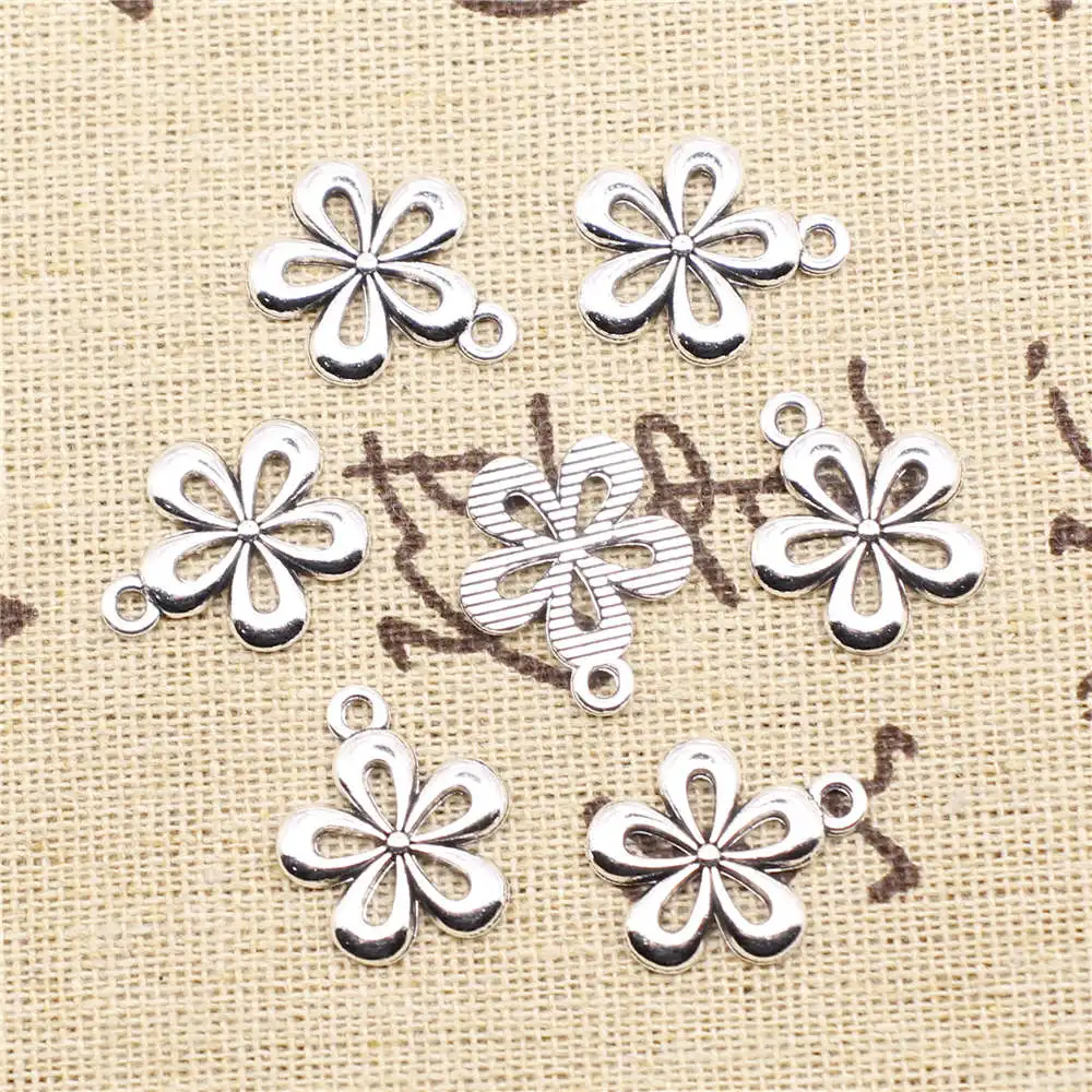 

Flower Charms Men Pendant Diy Craft 16X18mm Antique Silver Color 20 Pieces