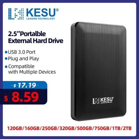 Диск-накопитель KESU Expansion HDD 2,5 дюйма, 500 ГБ/1 ТБ/2 ТБ, USB3.0, Disco-1, externo Storage, совместимый для настольных компьютеров/ноутбуков/MacBook/TV
