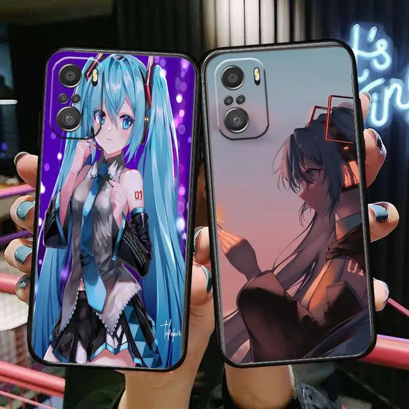 

HD-Hatsune Miku For Xiaomi Redmi Note 10S 10 9T 9S 9 8T 8 7S 7 6 5A 5 Pro Max Soft Black Phone Case
