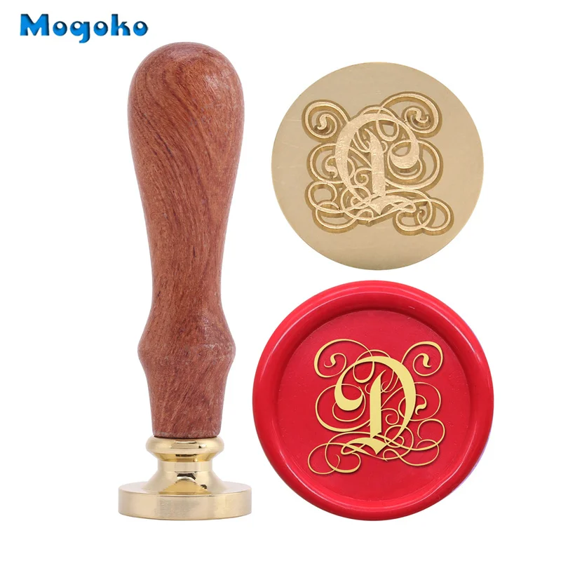 Штампы Mogoko с деревянной ручкой 26 букв алфавита