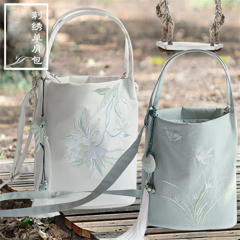 1 шт. круглая сумка Hanfu в старинном стиле новая через плечо с вышивкой чонсам