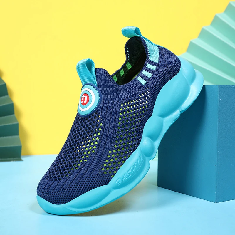 

Кроссовки детские дышащие сетчатые, повседневная спортивная обувь, плоская подошва, сетчатая ткань, модные летние