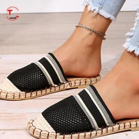 breathable womens slippers comfortable air mesh fashion plus size 43 cover toe slip on soft women sandals flat shoes