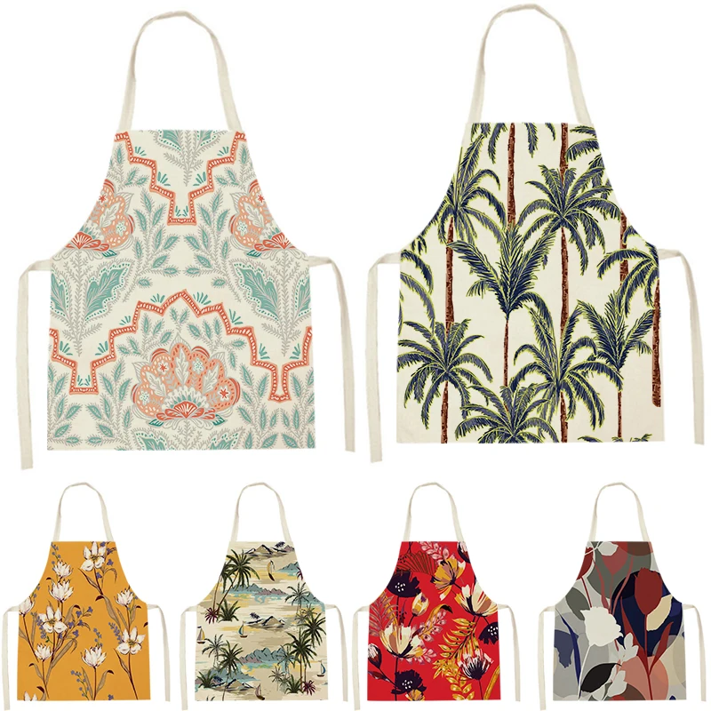

Кухонный Фартук WQL1188 для женщин, без рукавов, из хлопка и льна