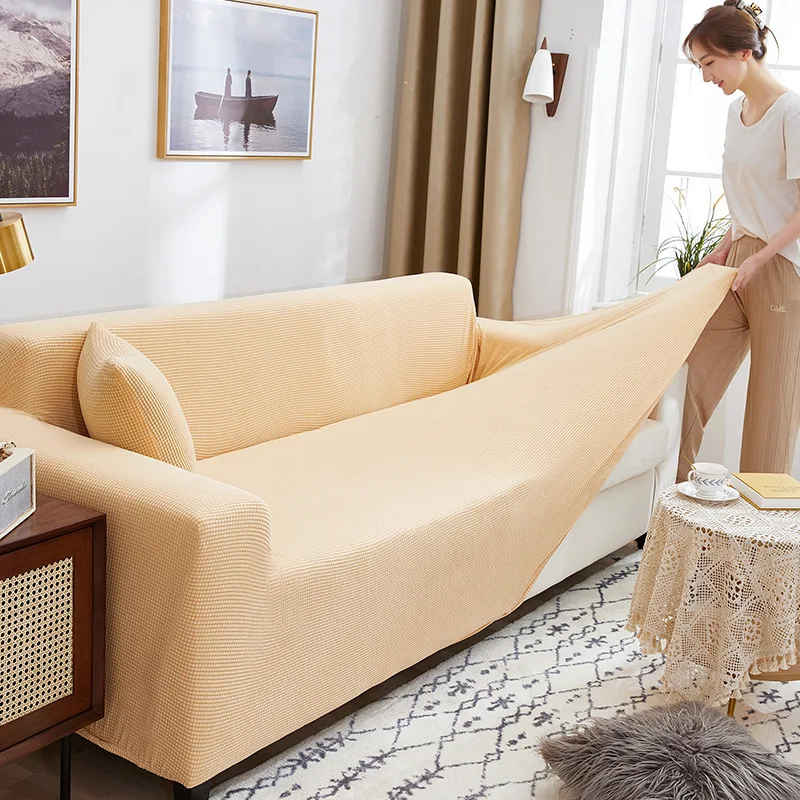 

Nordic Simple Thickened Elastic Sofa Cover Elastic Corn Fleece Anti-cat Scratch Sofa Cushion 1/2/3/4/5 Seat Corner Sofa Cover