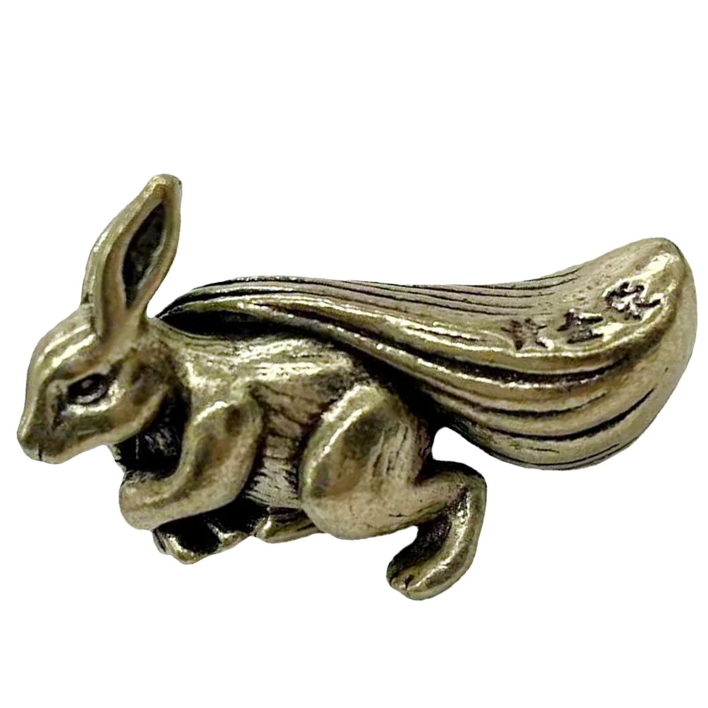 

Office Home Brass Desktop Brass Rabbit Statue Brass Craft Figurine Brass Craft Decoration