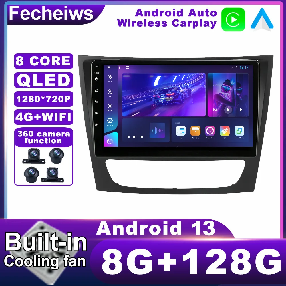 

Android 13 For Mercedes Benz W211 W219 W463 CLS350 CLS500 CLS55 E200 E220 2002 - 2010 Car Radio WIFI Stereo Multimedia BT AHD