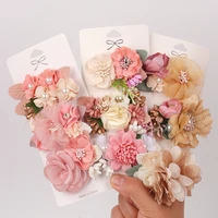 2022 sweet princess simulation flower children hairpin simple baby girl headbands floral accessories newborn hair clips gifts