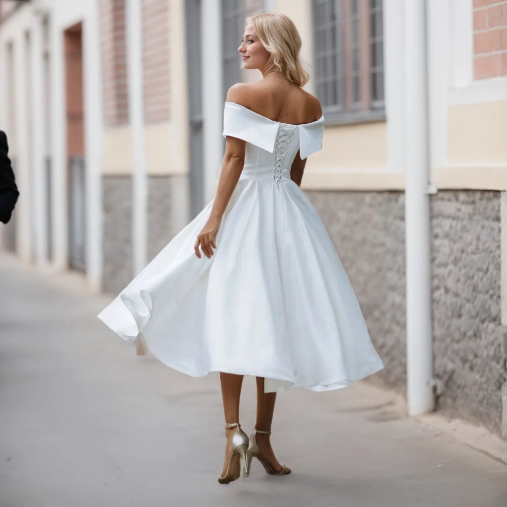 Атласные свадебные платья с открытыми плечами по индивидуальному заказу