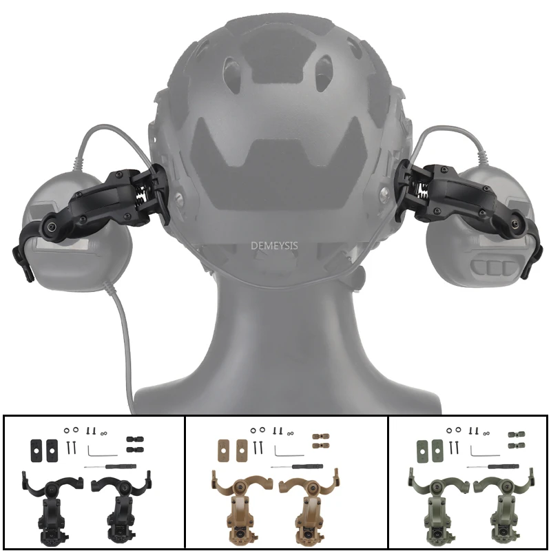 Kit de soporte para auriculares de disparo, adaptador de riel para casco con rotación multiángulo, compatible con OPS Core ARC y Team Wendy M-LOK Rail, montaje para auriculares