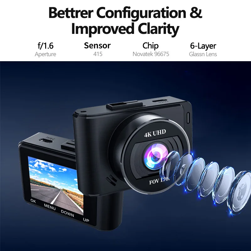 M3 4K Автомобильный видеорегистратор 3840*2160P UHD DVR камера Wifi приложение GPS слежение 60