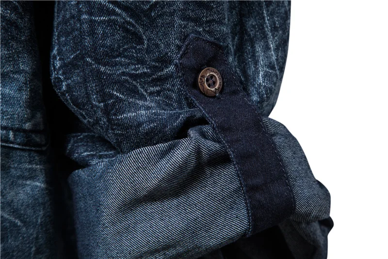 AIOPESON 100% Cotton Slim Fit Denim Shirts Men Casual Solid Color Long Sleeve Mens Jeans Shirt New Autumn Fashion for | Мужская одежда