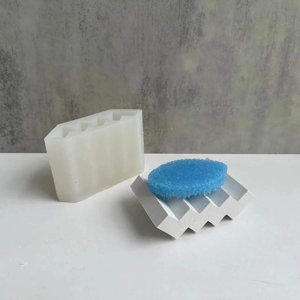 W Wave Soap Storage Tray Concrete Silicone Molds Handmade Cement Soap Dish Plate Resin Epoxy Moulds Soap Toothbrush Holder Mold