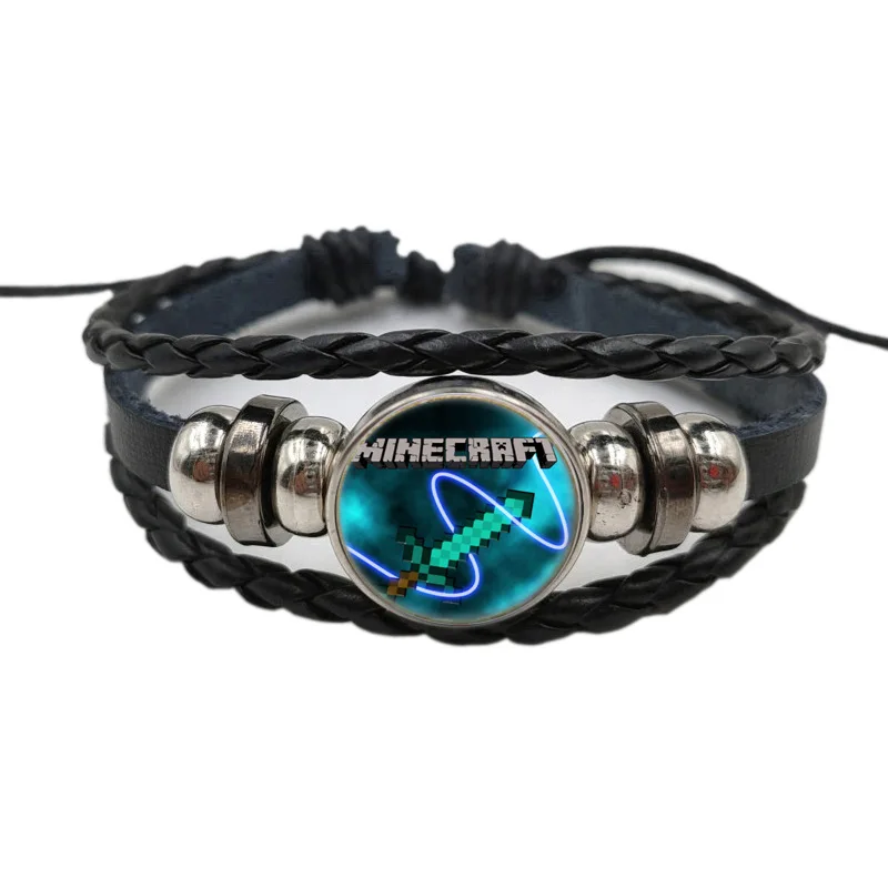 Игра Minecraft мультфильм Creeper браслет из искусственной кожи аниме мода 18 см косплей с
