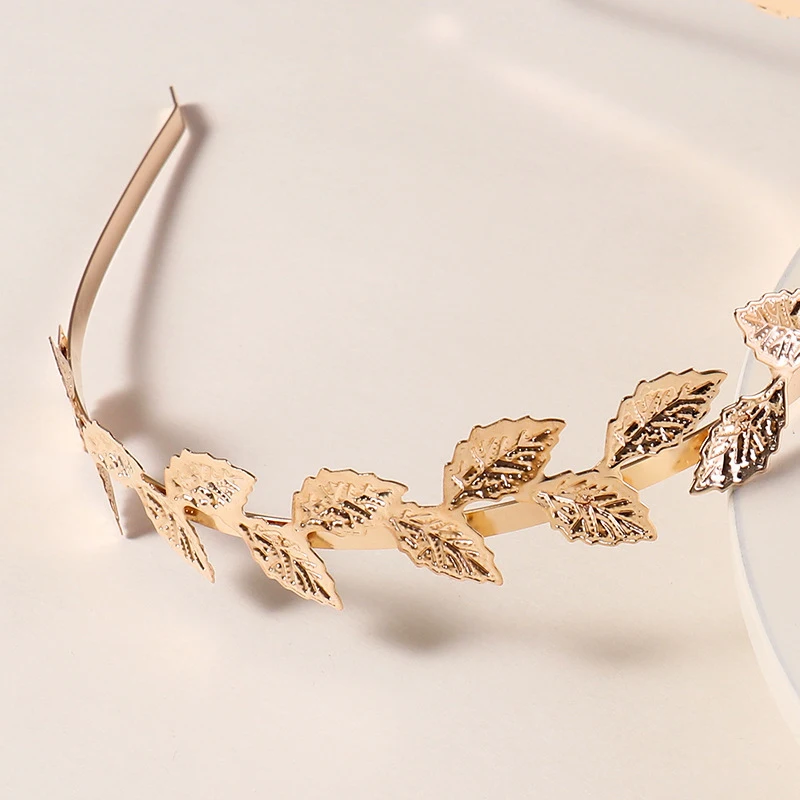 

New Fashion Bride Beautiful Simple Generous Metal Leaves Flowers Hair Band Headband Women Girls Hair Accessories Headdress