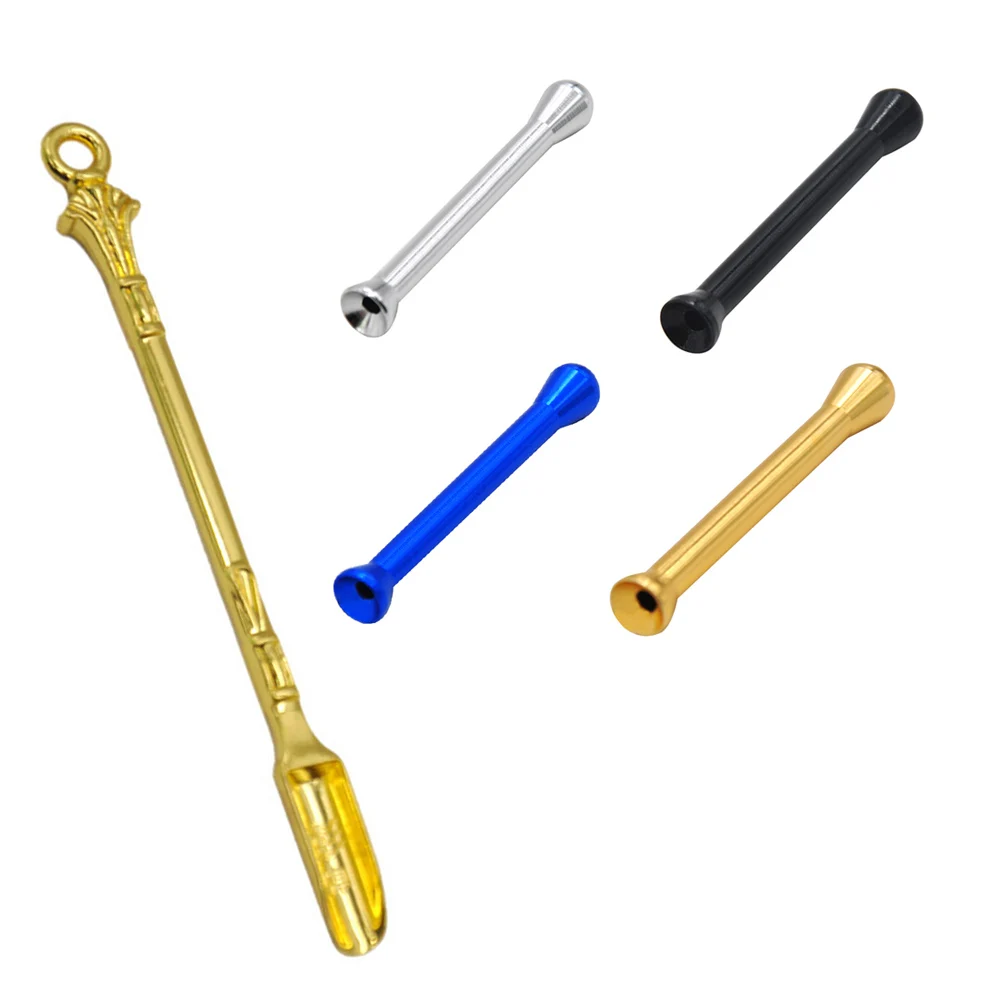 

HONEYPUFF 5 PCS 70mm Metal Tube with Metal Gold Spoon