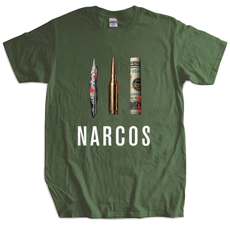 

Men Cotton T Shirt Summer Tops Men Narcos Pablo Escobar T-shirt Cotton Hip Hop O Neck Tees Tops Bigger Size Homme Black T-shirt