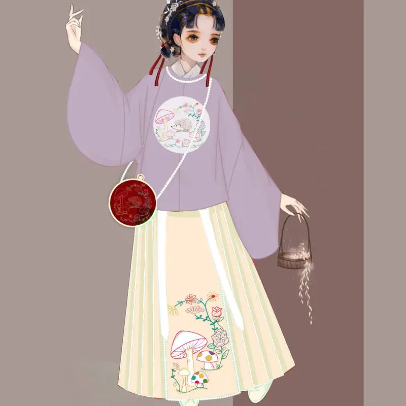 

Hanfu Ming Ancient Ancient Chinese Costume Wide-Sleeved Round Neck Gown Traditional Chinese Style Men And Women Daily Hanfu