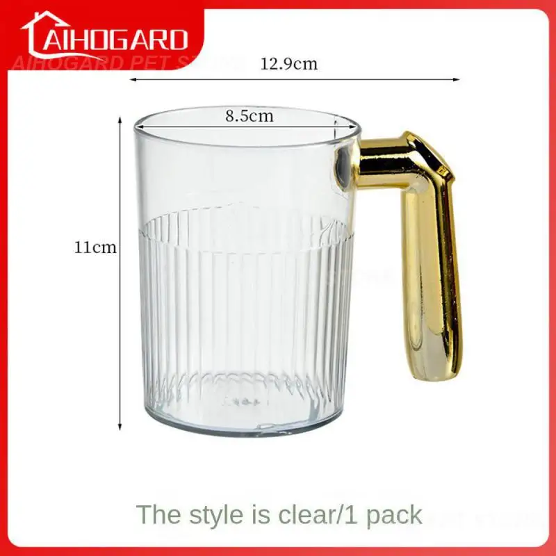 

1pcs Mouthwash Cup Creative Convenient Storage Wash Cup Gold Plated Handle Couples Washing Cup Bathroom Tumblers Pet Brush Cup