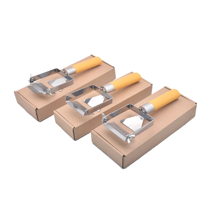 Вилка для раскрытия меда из нержавеющей стали скребок желтая пластиковая ручка