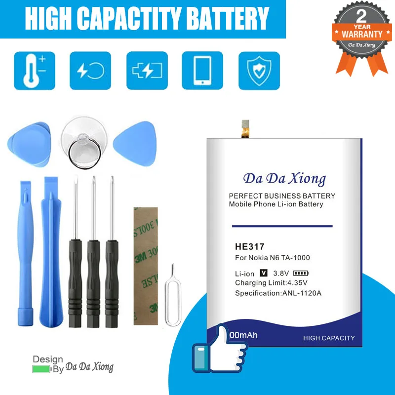 HE 342 HE342 HE361 BQ-5732L Battery 4600mAh  For Nokia X6 2018 6.1 Plus TA-1099 X5 TA-1109 5.1 Plus