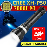 cree xhp50 scuba led diving powerful flashlight super bright diver light underwater 100m lantern 26650 spearfishing lights