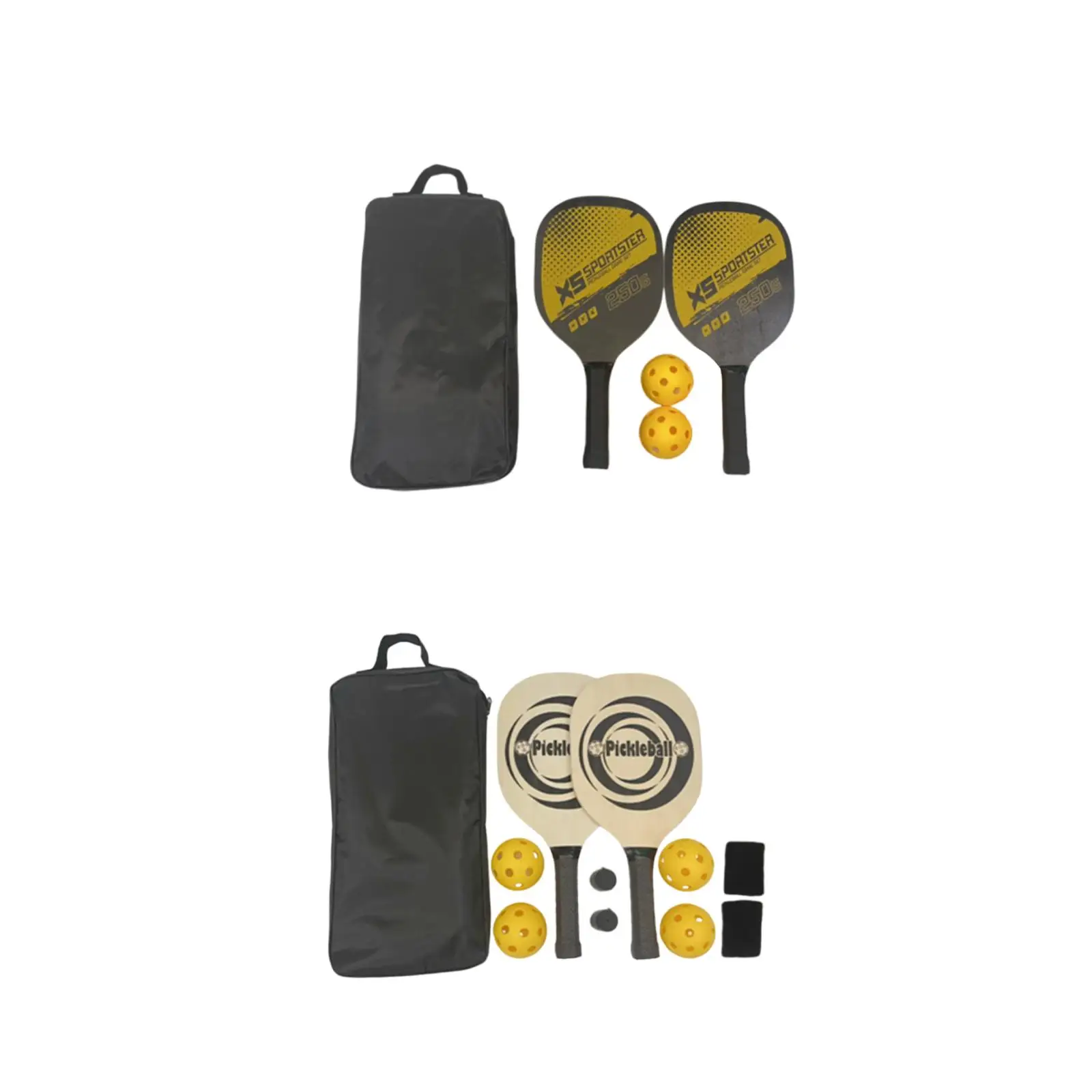 

Pickleball Paddles Set Racquet 2 Hand Glue 2 Bracers Durable 2 Paddles 4