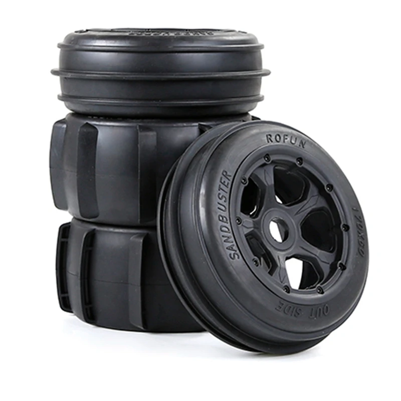 

Новая модернизация, 4 шт., передние и задние песочные лопатки, колеса для пустыни, шины для 1/5 HPI ROVAN ROFUN KM BAJA 5B, запчасти для радиоуправляемых ав...