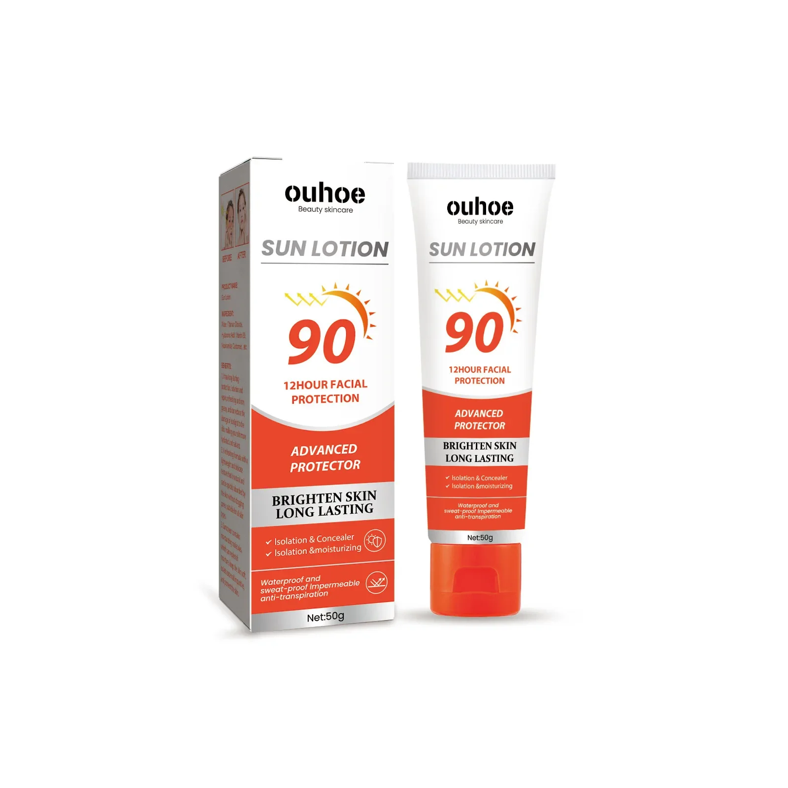 Фото Солнцезащитный крем для тела Spf90, солнцезащитный крем, устойчивый к солнечных ожогоям, солнечный блокатор, освежающий защитный крем для кожи, водостойкий отбеливающий солнцезащитный крем №2