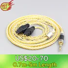 LN007289 8 ядро цвет серебристый, Золотой покрытием плетеный кабель для наушников для Sennheiser HD580 HD600 HD650 HDxxx HD660S HD58x HD6xx наушников