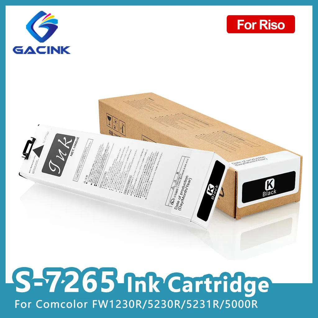S-7265 Compatible Ink Cartridge For Riso ComColor FW1230R 5230R 5231R 5000R S7266 S7267 S7268 1000ml