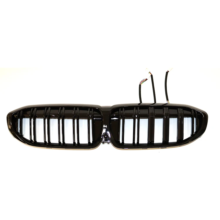 

Hot selling LED car front grills Gloss Black Doule Slat grille Car grill for G20 3 Series