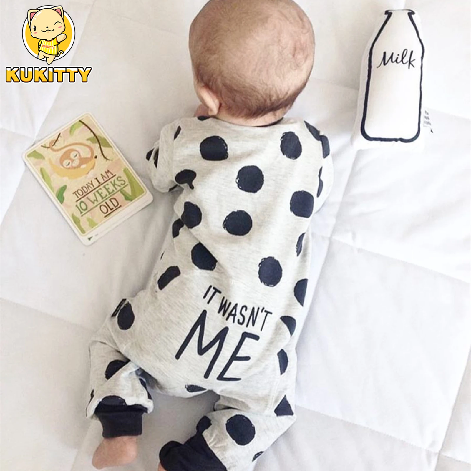 2021 Hot selling Fashion Baby Boy Girl Clothes Newborn Toddler Long-sleeved Dot jumpsuit Infant Clothing set Outfits | Детская одежда и