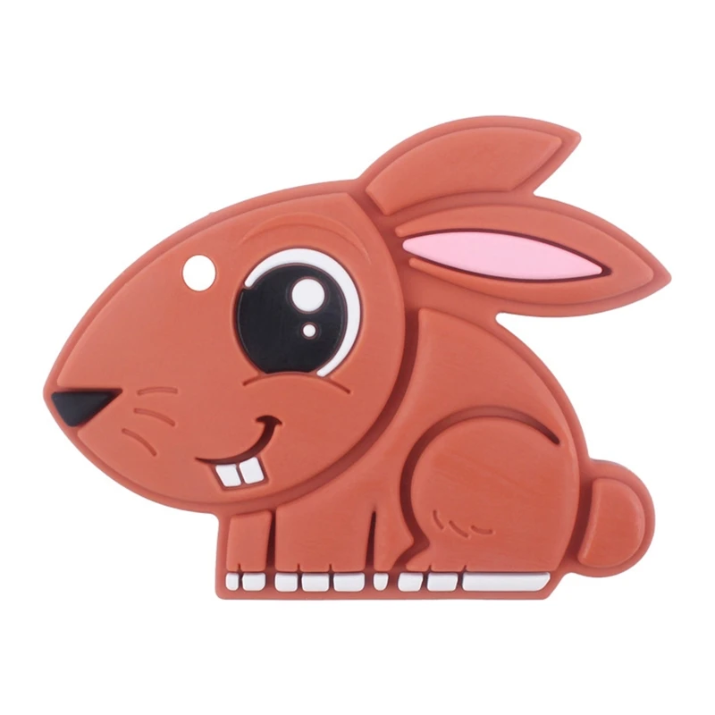 

Baby Silicone Teether BPA Free Cartoon Big Eyes Rabbit Teething Necklace Pendant Nursing Teeth Gift Easy to Clean 2022 New