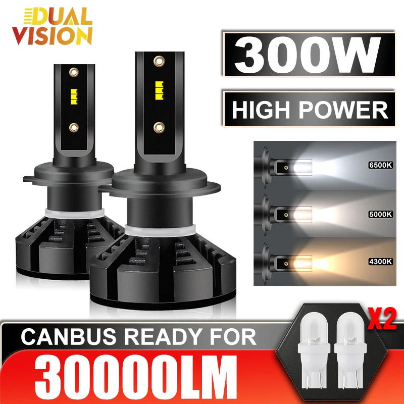 2 Упаковки Светодиодных Автомобильных Фар Высокой Интенсивности H7 6000 Лм