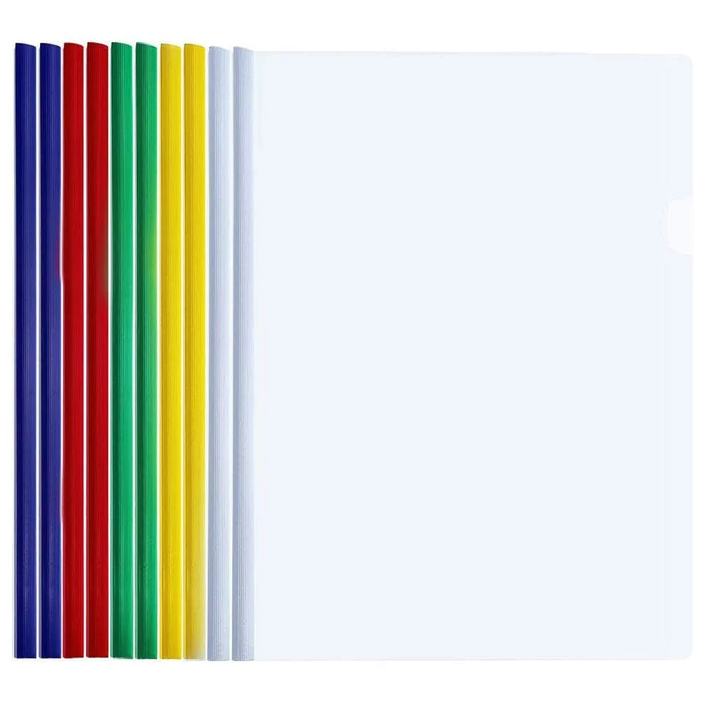 

10 Pcs A4 Folder Pull Rod File Folders Paper Files Draw Test Report Cover Sliding Bar Resume Clips Office