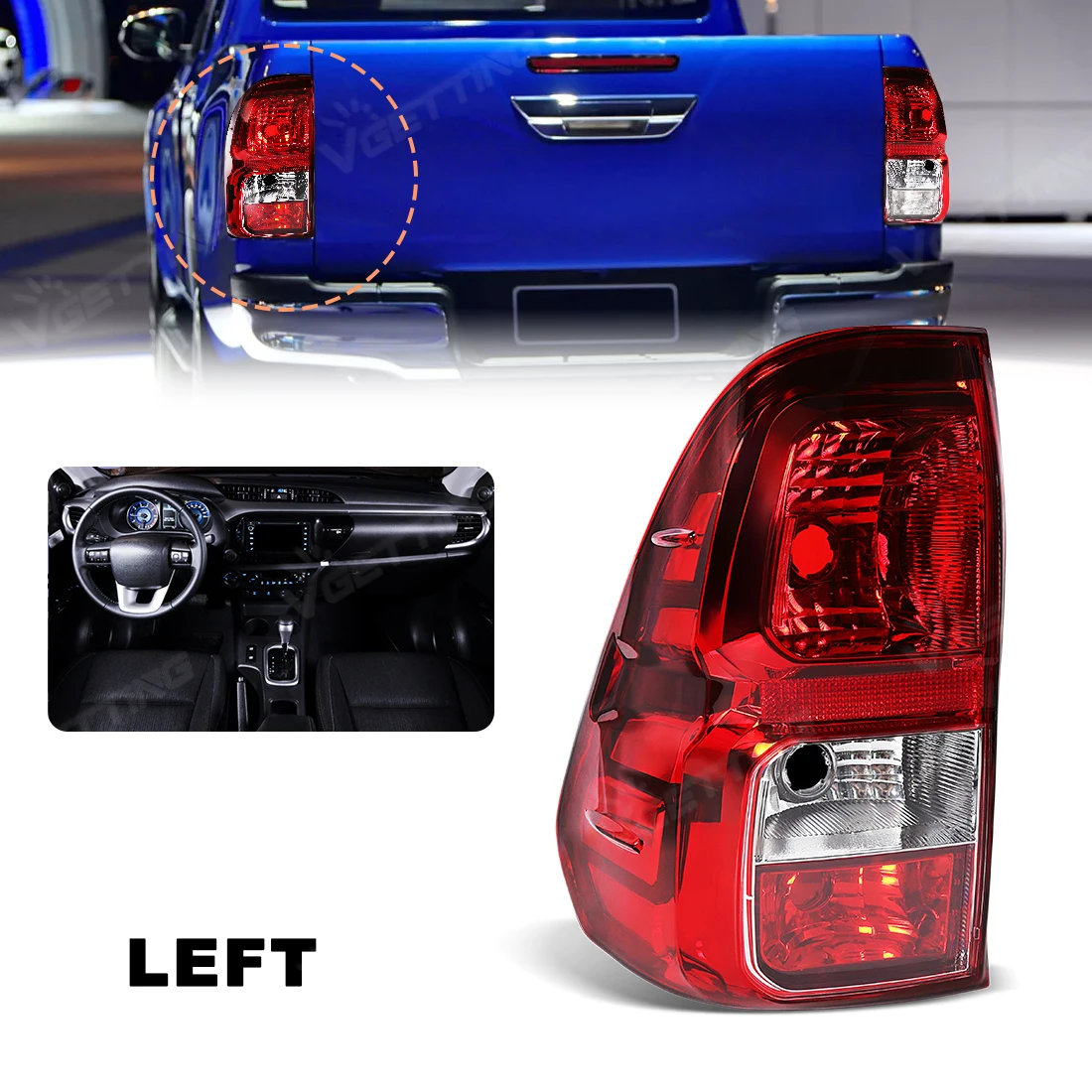 

Левый/правый задний фонарь для Hilux Revo Pickup Truck 2015 2016 2017 2018 Задний тормозной противотуманный фонарь без лампочек Задний фонарь в сборе 12 В